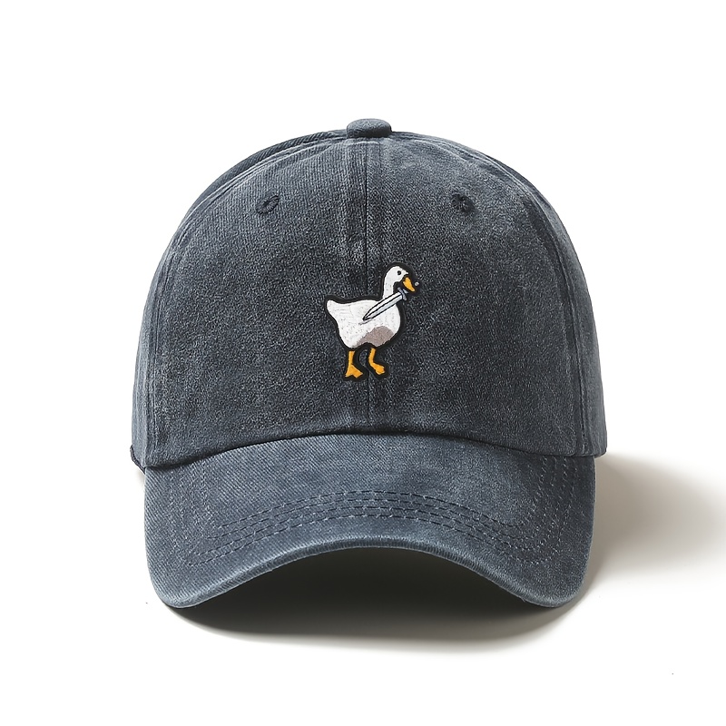 TEMU Killer Goose" Embroidered Baseball Cap, Stylish And Versatile Design With Premium Breathable Fabric, & Face Coverage, Unique Niche Style â