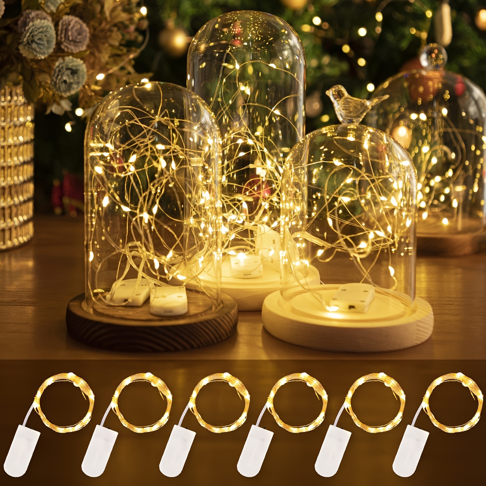 

12pcs Usb Powered Led String Lights, Copper Wire Fairy Lights, Non-rechargeable, Firefly Star Lights, For Diy, Wedding, Bedroom, Christmas, Thanksgiving, Day, Halloween, Universal Holiday Decor