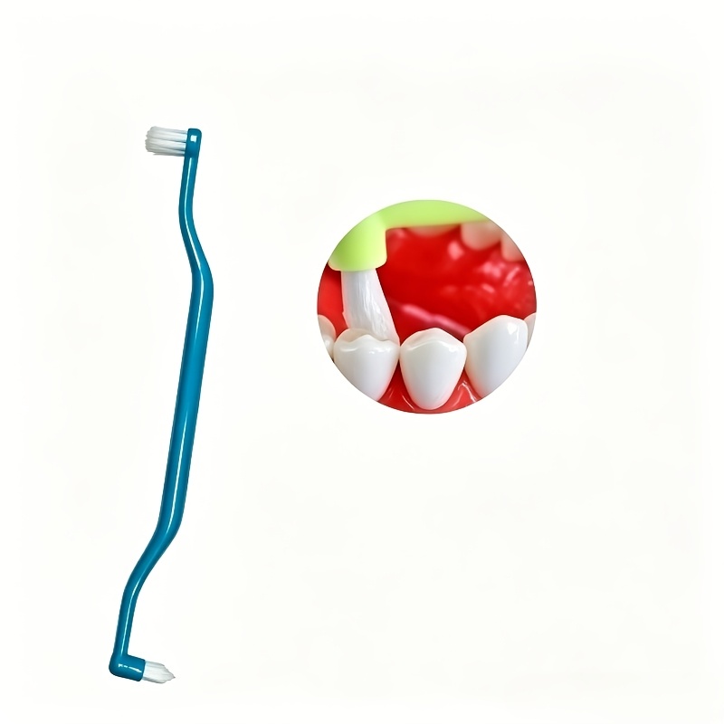 3pcs Oral Care Toothbrush Double Head Interdental Brush, Random Color Teeth Cleaning Soft Bristle Tool