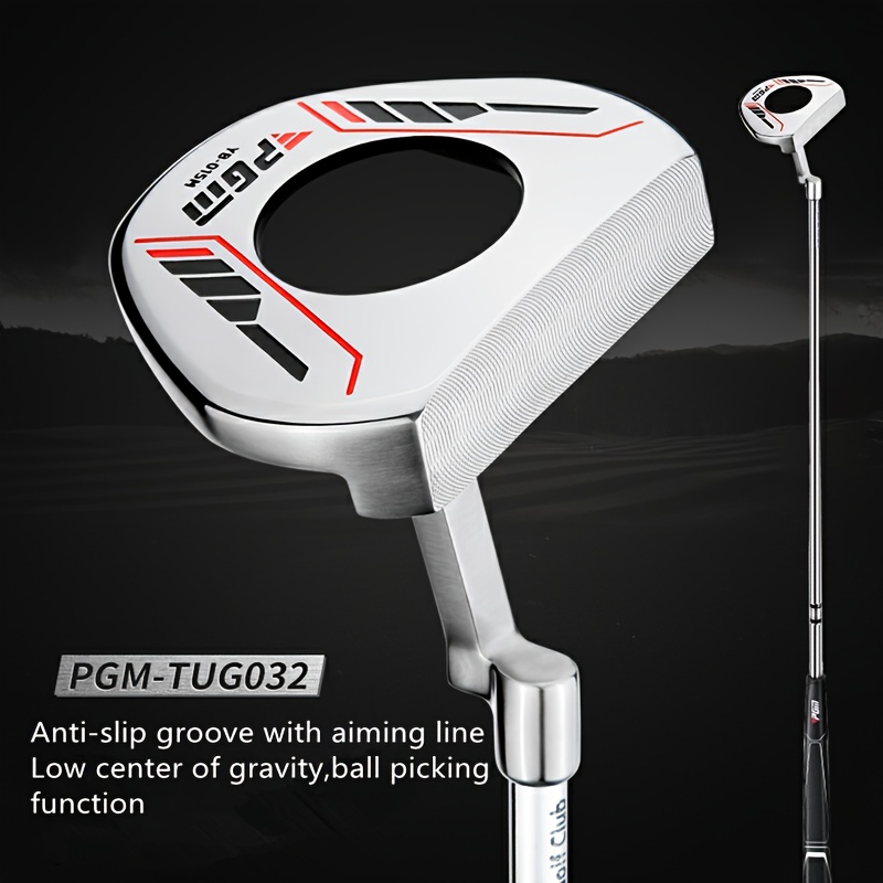 pgm golf putter semi circular ball picking function putter anti slip   stainless steel head with aiming line stainless steel shaft material low center of gravity and picking ball function details 16