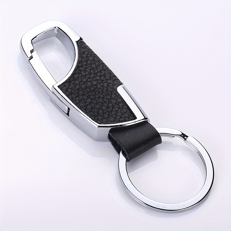 Men'S Car Keychain Creative Simple And Fashionable Door Lock Keyring Waist Hanging Metal Keychain Faux Leather Keychain Car Key Gift