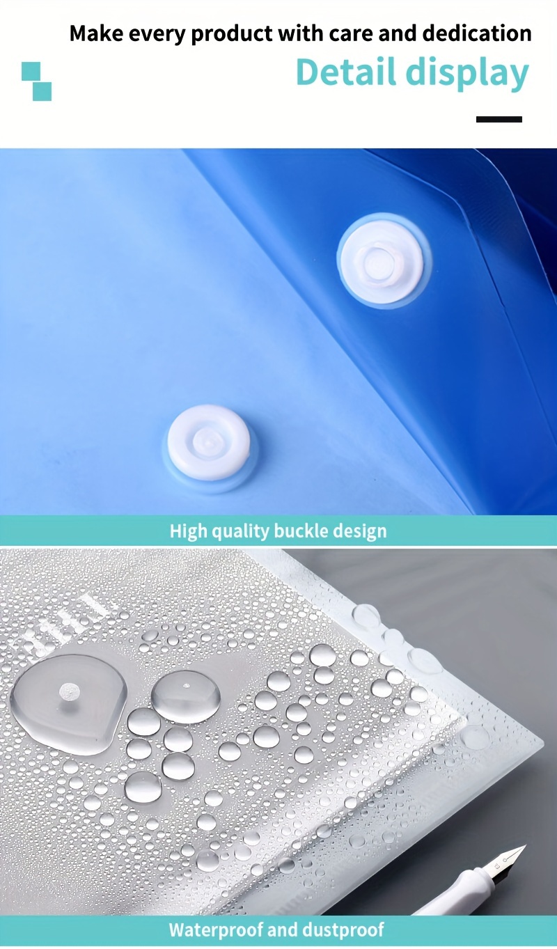 A4 transparent pp plastic envelopes snap closure label temu