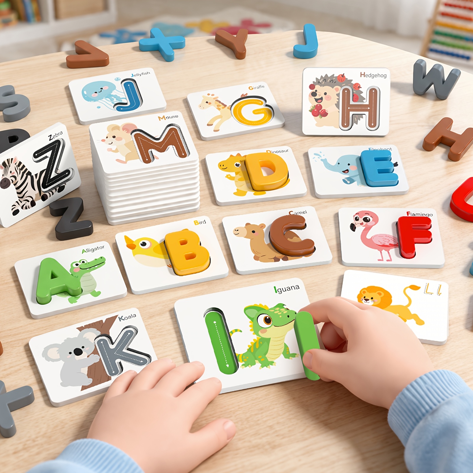 item picture wooden toy picture recognition letter cards children   words puzzle 26pcs english alphabet matching board