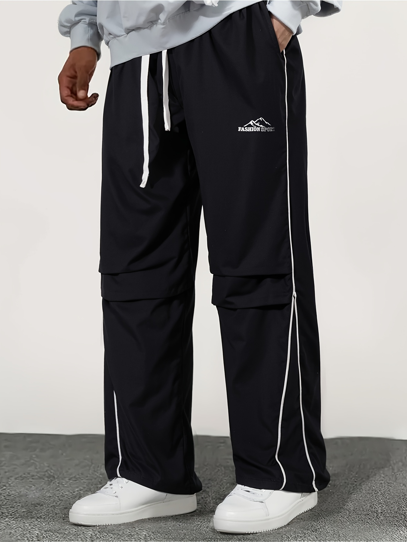 Wide Leg Side Stripe Joggers Mens Style Loose Fit Wide Leg Joggers