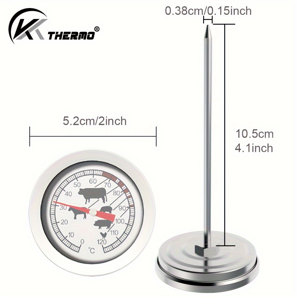 Stainless Steel Instant Read Thermometer For Bbq & Kitchen - Dual / Display, Perfect For Meat