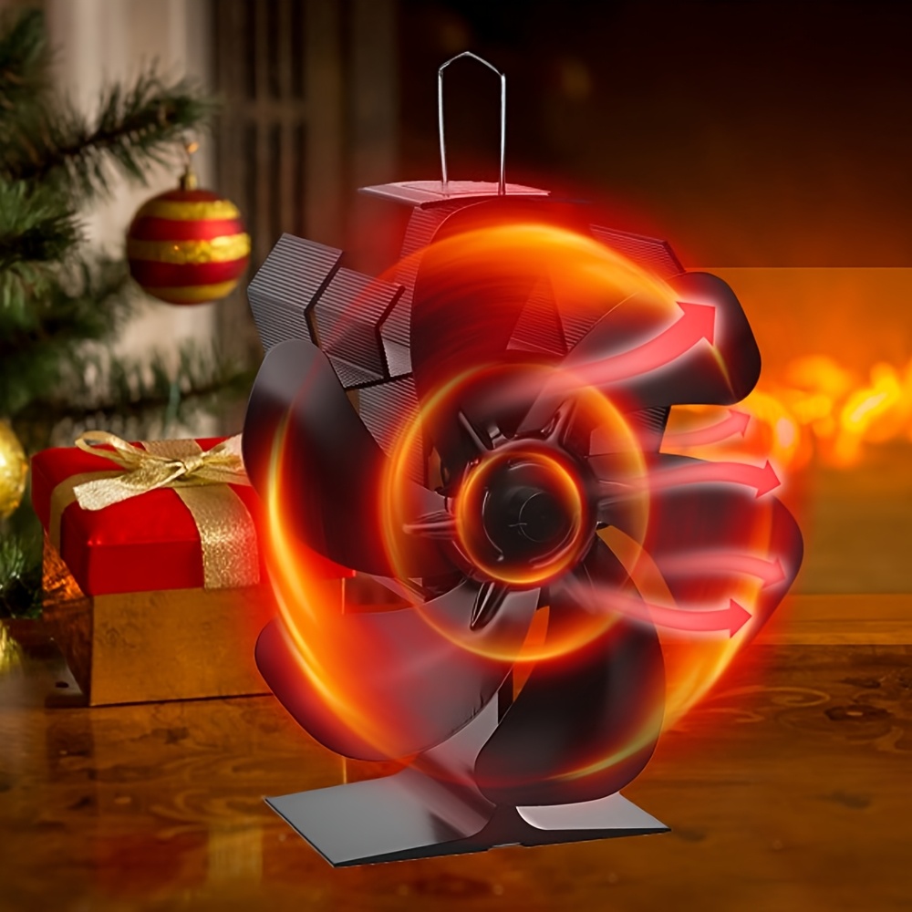 TEMU Ventilateur de poêle à bois, ventilateur à chaleur à 6 , accessoires pour poêle à bois, ventilateur non électrique pour poêle à bois/bois de
