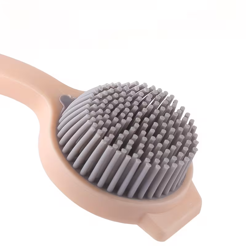 durable pp long handle cleaning brush soft silicone bristles for scrubbing ideal for kitchen dishes pots non electric stain removal kitchen cleaning tool soft bristle brus Product details 2