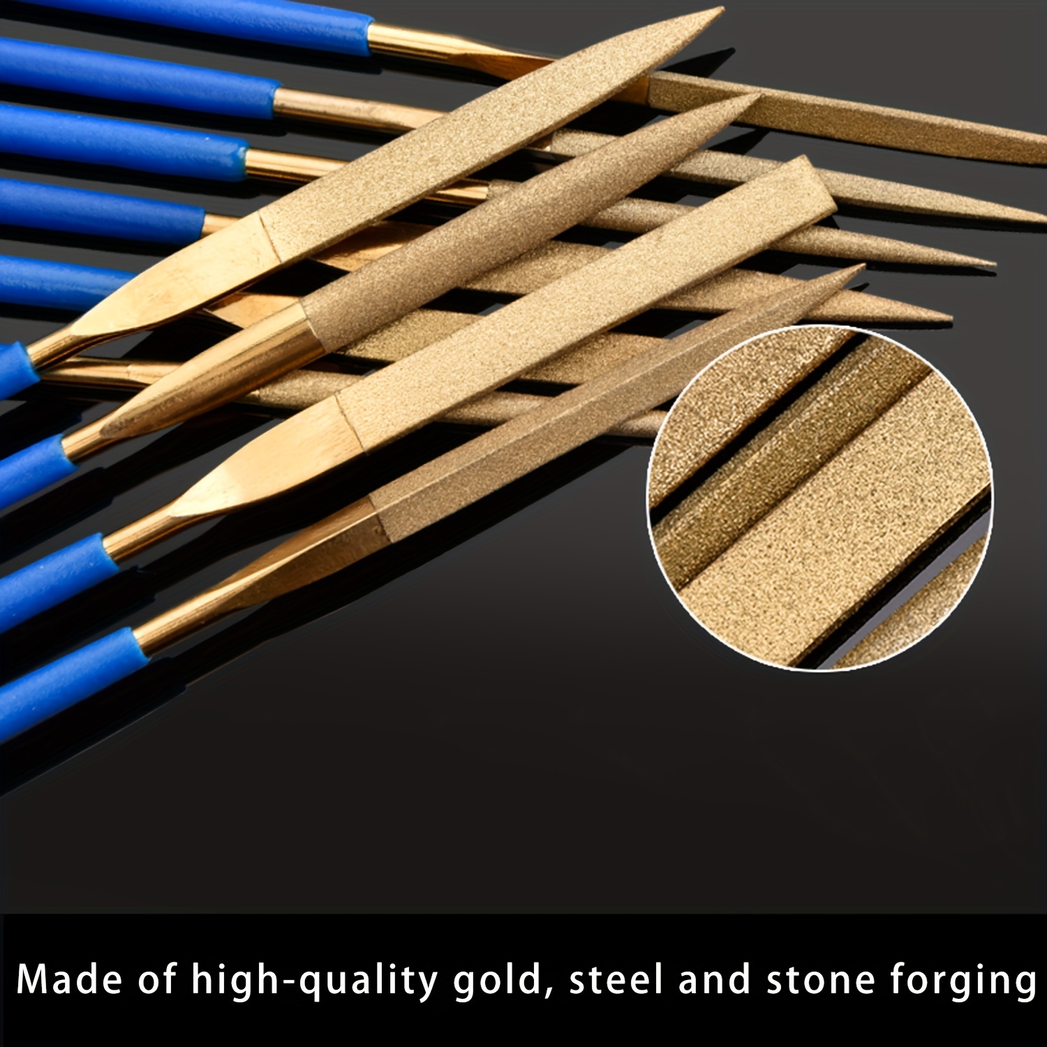 10 pcstitanium plated diamond file set high frequency strong and wear resistant details 3
