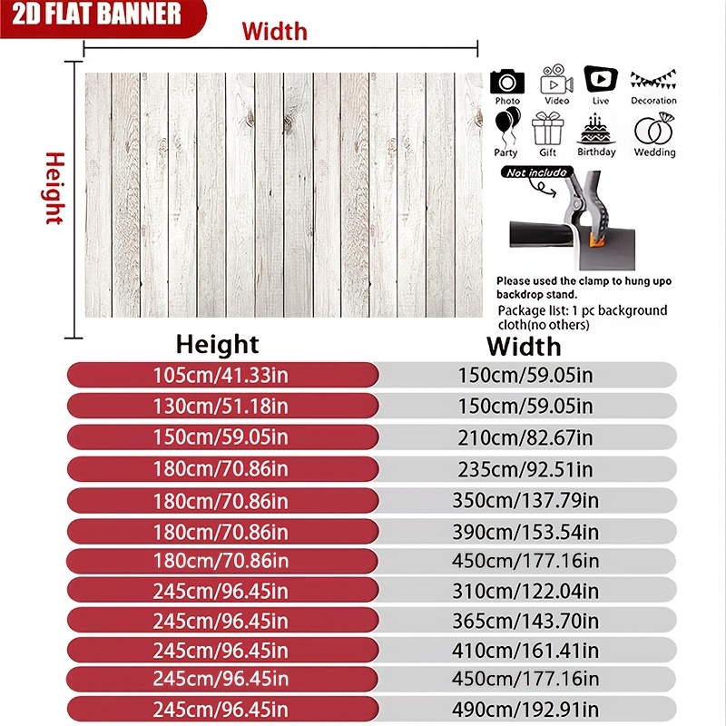 White Wood Plank Floor Mat Photography Backdrop for Newborn Shoots