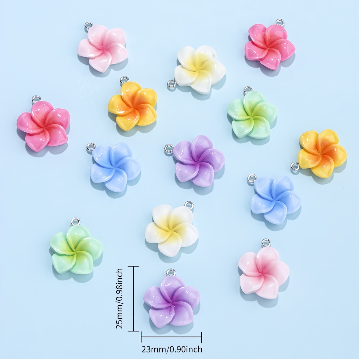 30/50pcs Mixed Resin Flower Pendants for DIY Jewelry Making