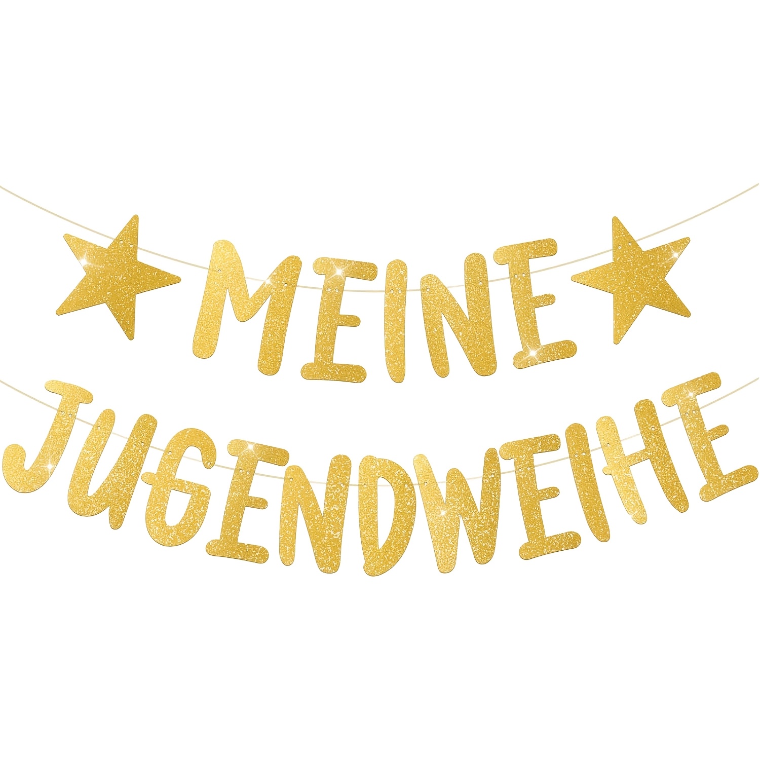 Youth Decoration In Golden - Garland Made Of Glitter Paper - Youth Banner For Hanging - Gift For Youth For And
