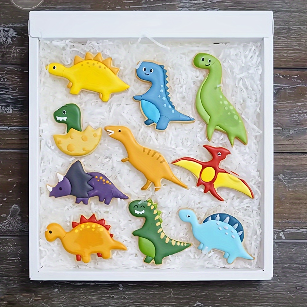 

10 Pcs Dinosaur Cookie Cutter Set, Stainless Steel Biscuit Cutters For Kids, Fun Shapes For Baking, Diy Kitchen Tools, Cake Decoration, Perfect For Children's Dinosaur-themed Birthday Parties
