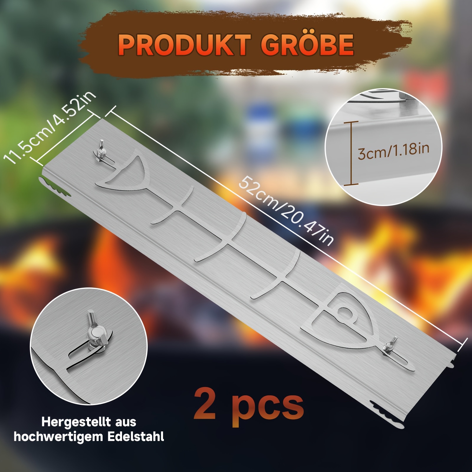 Image of 2pcs Stainless Grilling Rack, Stainless Grilling Tray, Made Of High-quality Stainless Steel, Features 5 Anti-slip Tilt , Dishwasher Safe