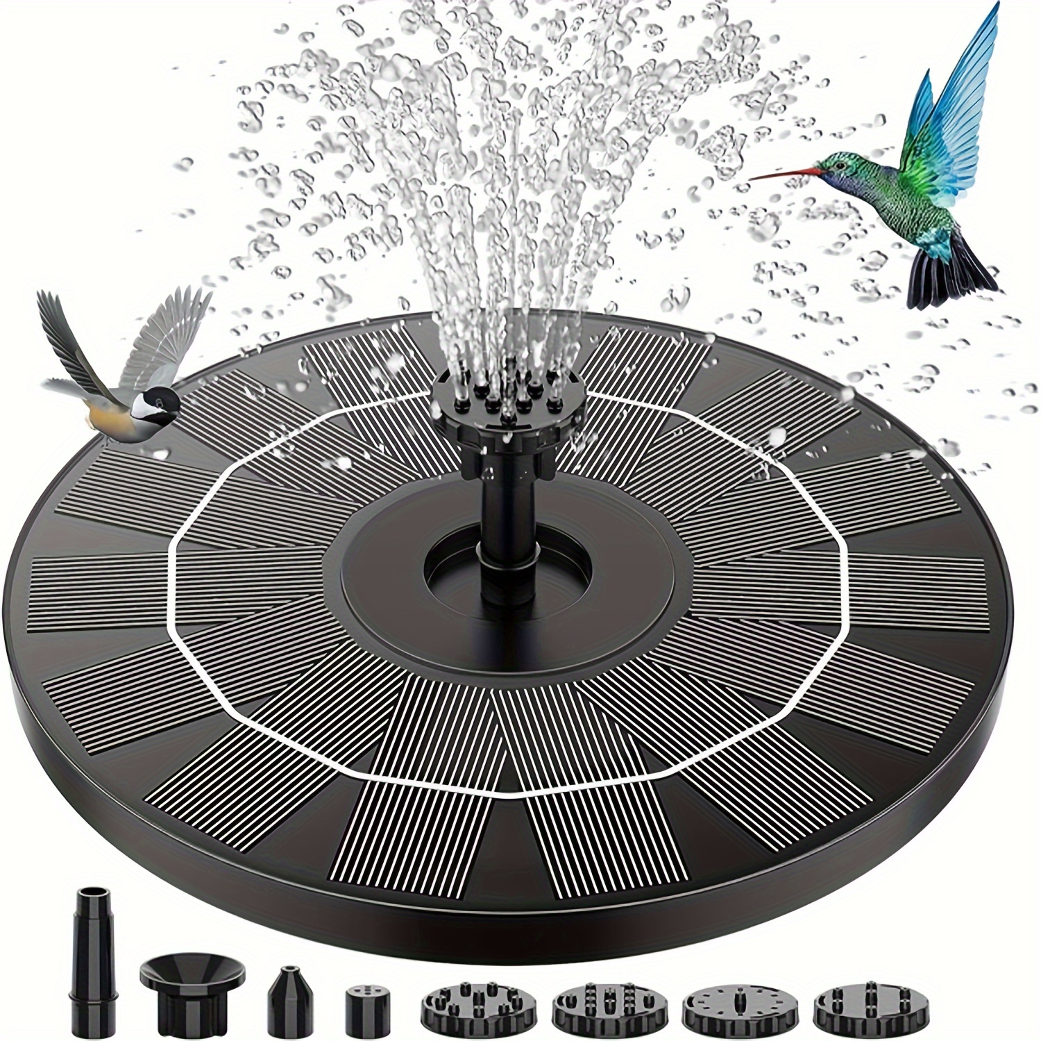

1 Pc 3.5w Solar Fountain, Solar Fountain With 6 Nozzles, Solar Fountain, Suitable For Bird Baths, Garden Decorations, Swimming Pools, Ponds, Fish Tanks And Aquariums, Upgraded 7.1-inch Solar Panels