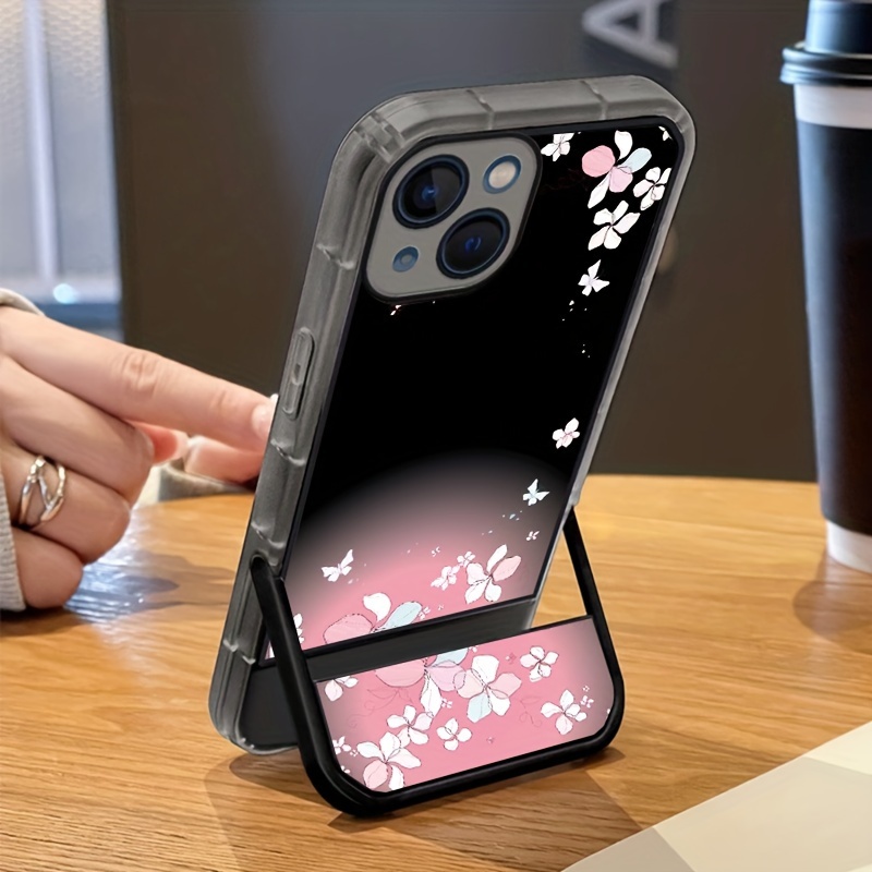 Flower Pattern Phone Case Foldable Holder Iphone - Temu