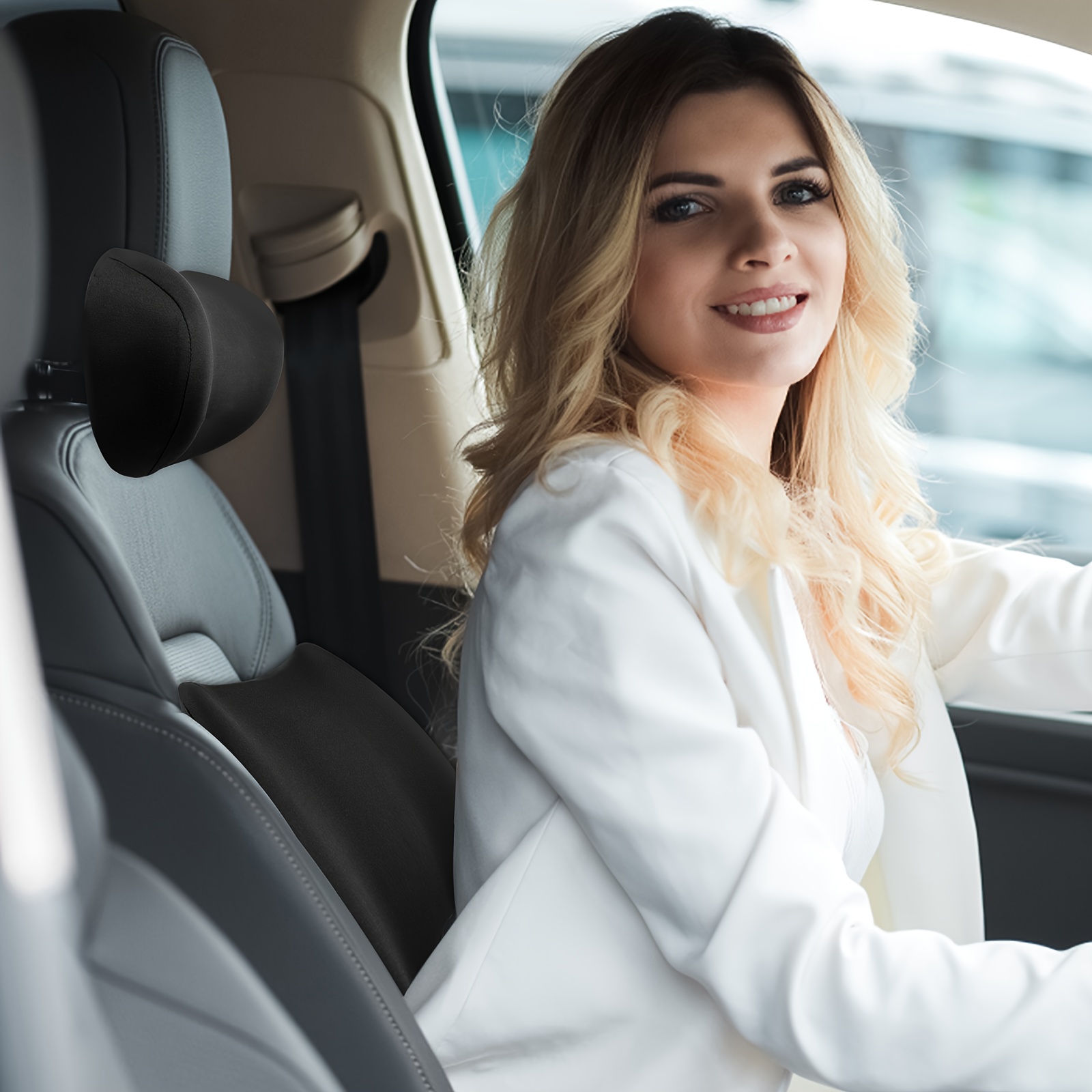 headrest lumbar support cushion ergonomic lumbar support pillow and neck pillow kit for office chair and car seat memory foam back pillow for lower     back support pillow for sitting driving traveling headrest covers for car seats funny car headrest cover seat headrest for car cover headrest car cover head support for car seat Product details 0