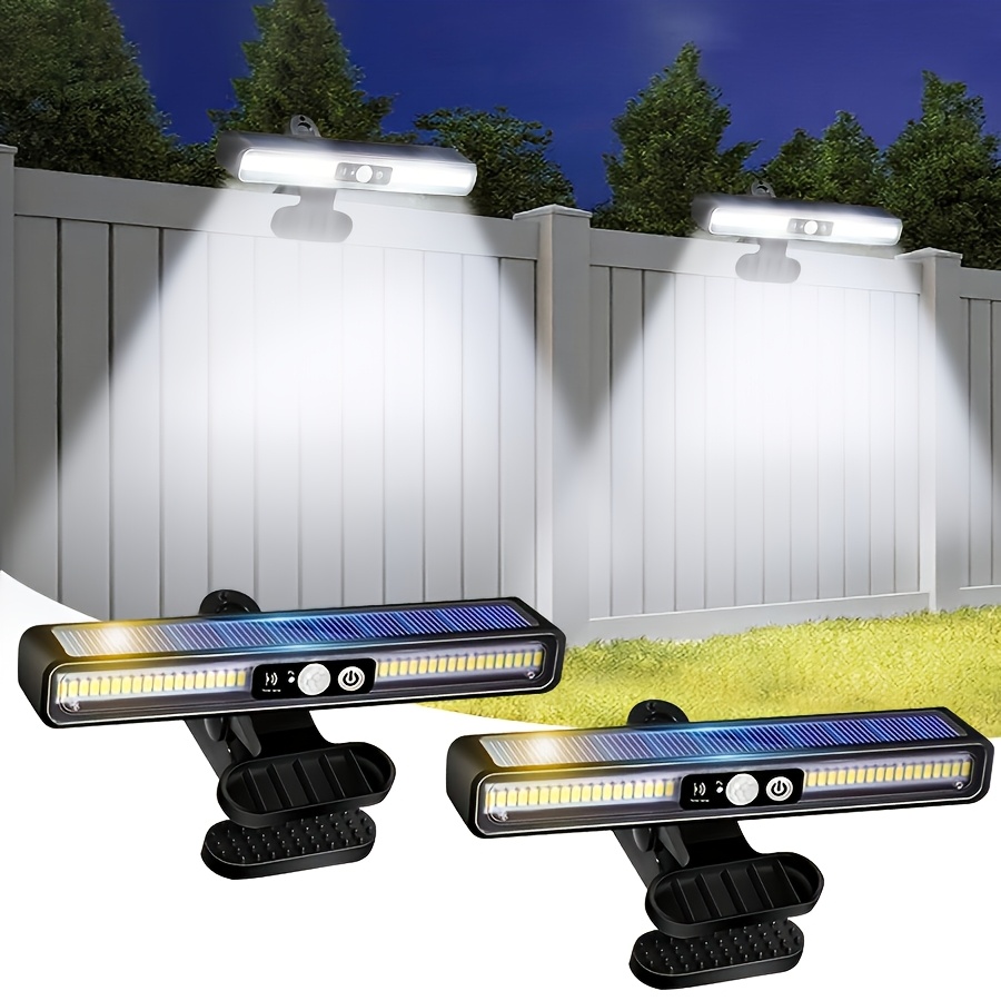 TEMU 2/1 Pack Of Solar Outdoor Sensor Clip Light, High-brightness 5630led, Automatic , Clamped Or Wall-mounted, Suitable For Camping, Garages,