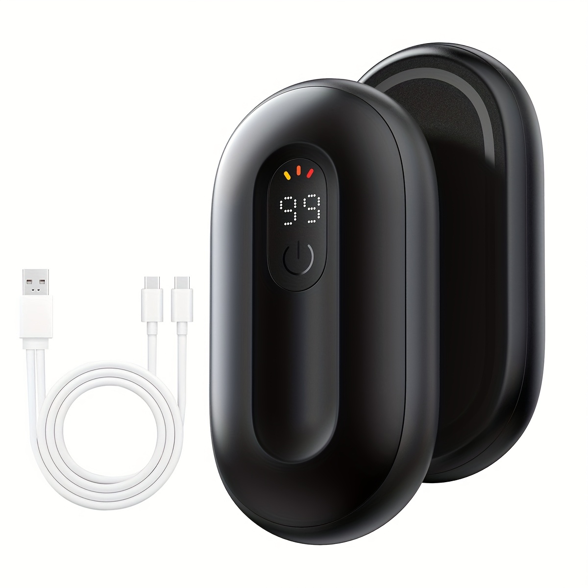 TEMU Rechargeable Hand Warmer 2pcs, Magnetic Electric Hand Warmer With Digital Display, Reusable Hand Warmer Up To 140°f, Portable Pocket Heater Warm
