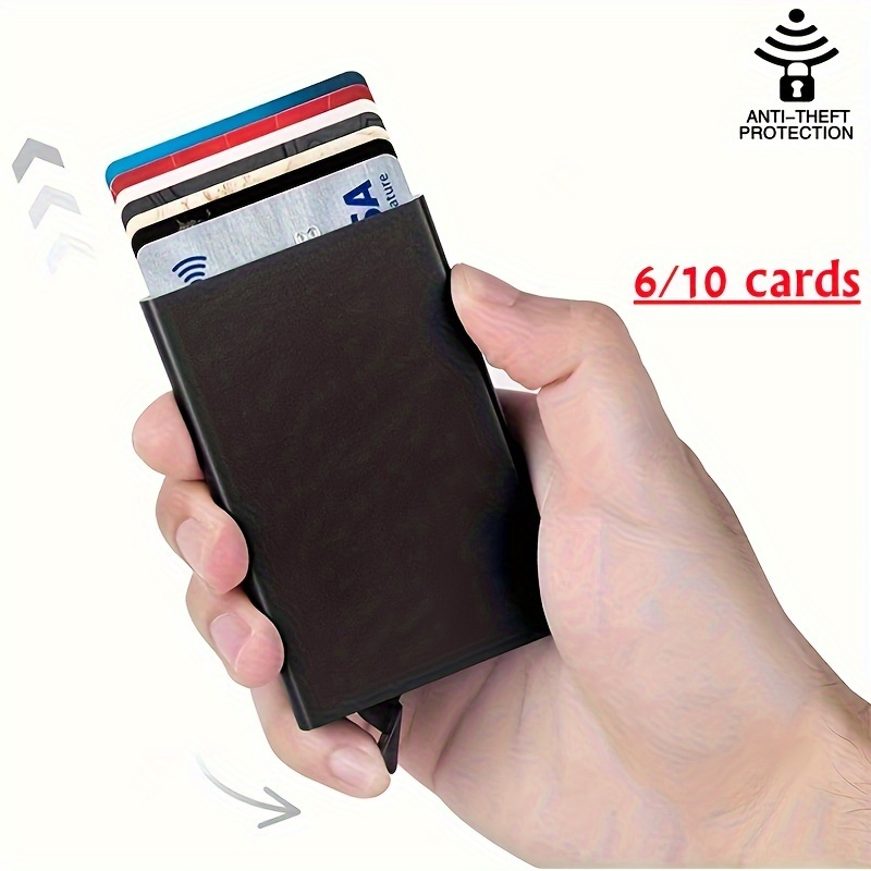 Anti Theft Id Credit Card Holder Porte Carte Thin Aluminium Metal Wallets  Pocket Case Bank Women Men Credit Card Box, Check Out Today's Deals Now