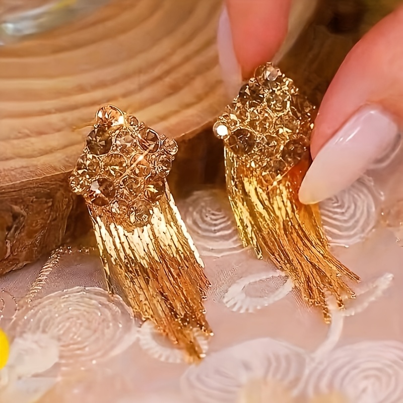   shining tassel earrings exquisite and high end stud earrings elegant ear additions Product details 4
