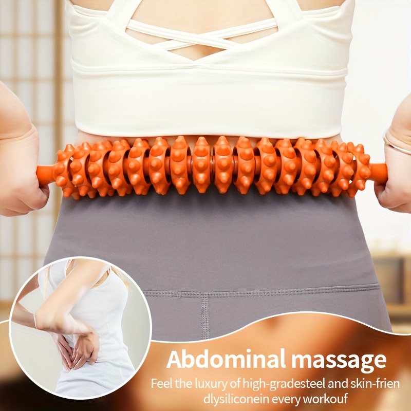 Orange Rolling Pin Massage Roller Multi-Use Body Massager for Abdomen,  Waist, Back Legs, Plastic Relaxer, Relaxation Tool Orange Roller