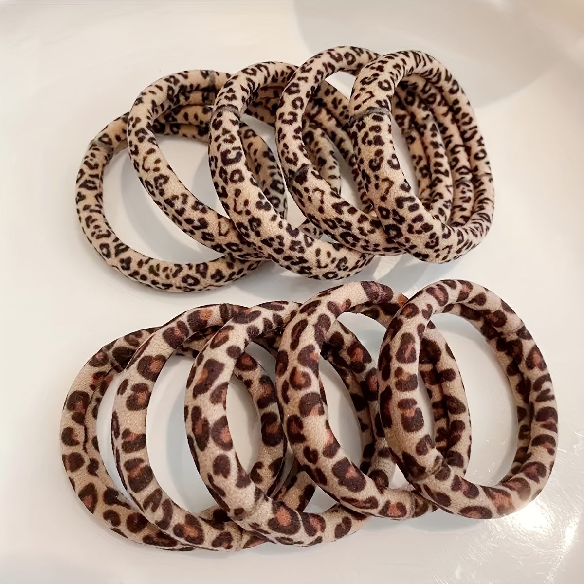 Random 19/29pcs Leopard Print High-Elastic Ponytail Hair Ties