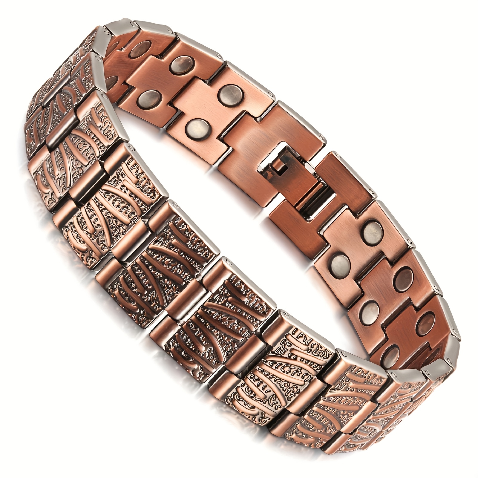 TEMU Pulsera magnética de cobre puro de , 99.99% para mujeres y hombres, 3500