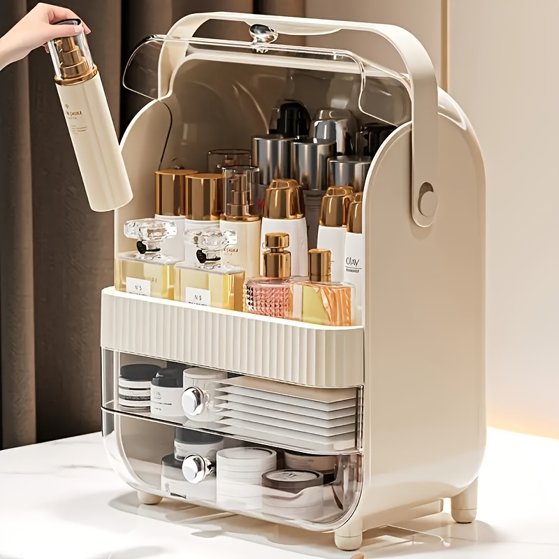 makeup organizer for vanity make up organizers and storage cosmetics skincare organizers with lid and drawers cosmetic display cases for countertop bathroom dresser ideal gifts for women mounted   Product details 0