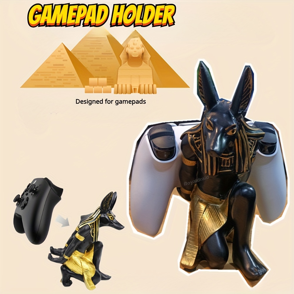 

Anubis Resin Controller Stand, Compatible With Ps4/ps5, Ns Pro - Single Holder, Gamepad Display Dock, Egyptian Themed Decor, 6.69in Height