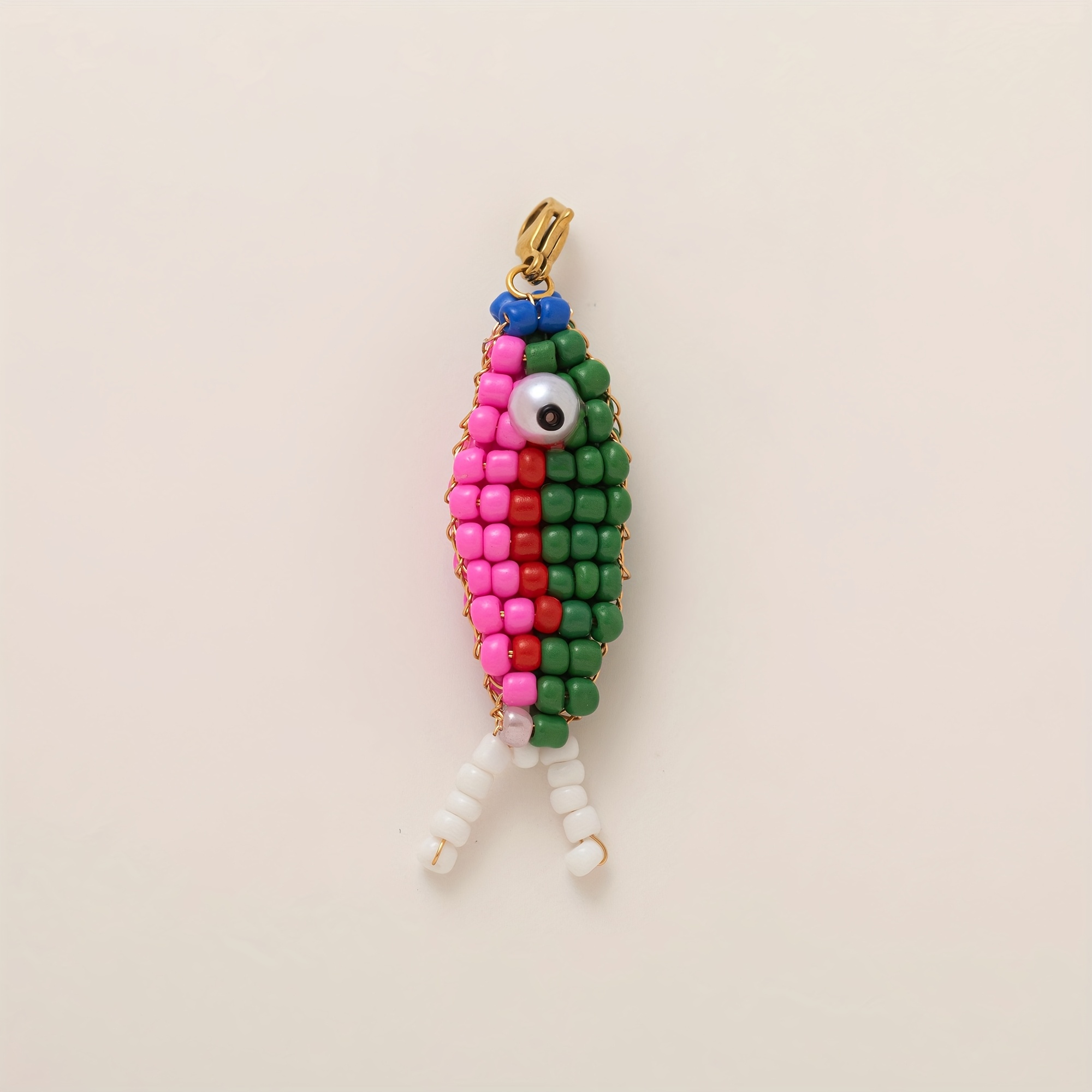 TEMU 1pc Fashion Bohemian Style Pendant, Colorful Beaded Small Fish, Animal Small Fish Series Pendant, Jewelry Handmade Additions For Bracelets,