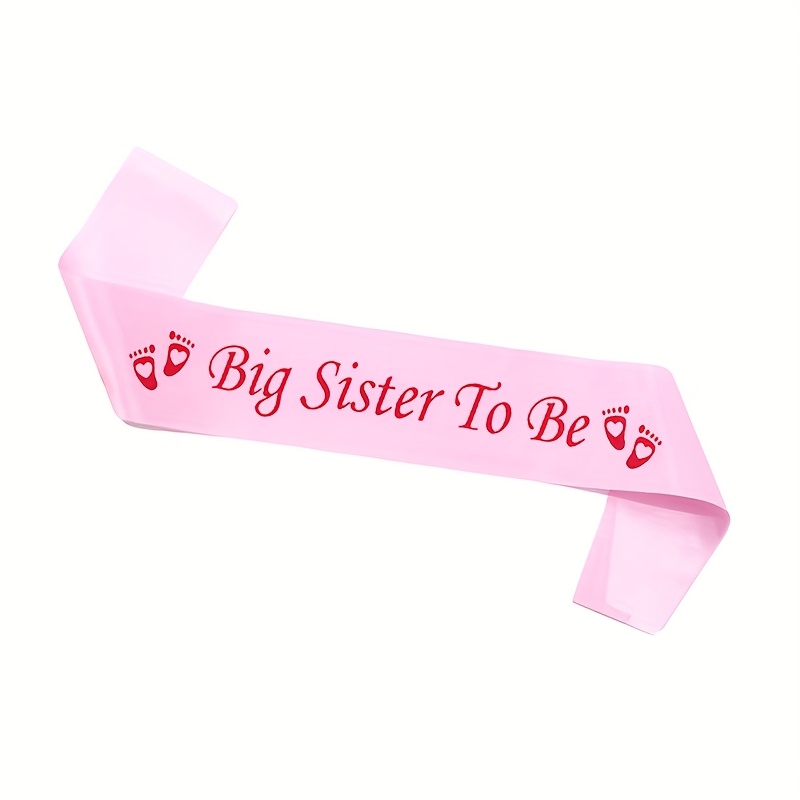 E-shop Große Schwester wird" Schärpe für eine Gender Reveal Party, mit rosa und blauen Dekorationen und einem niedlichen -Design für wohnung