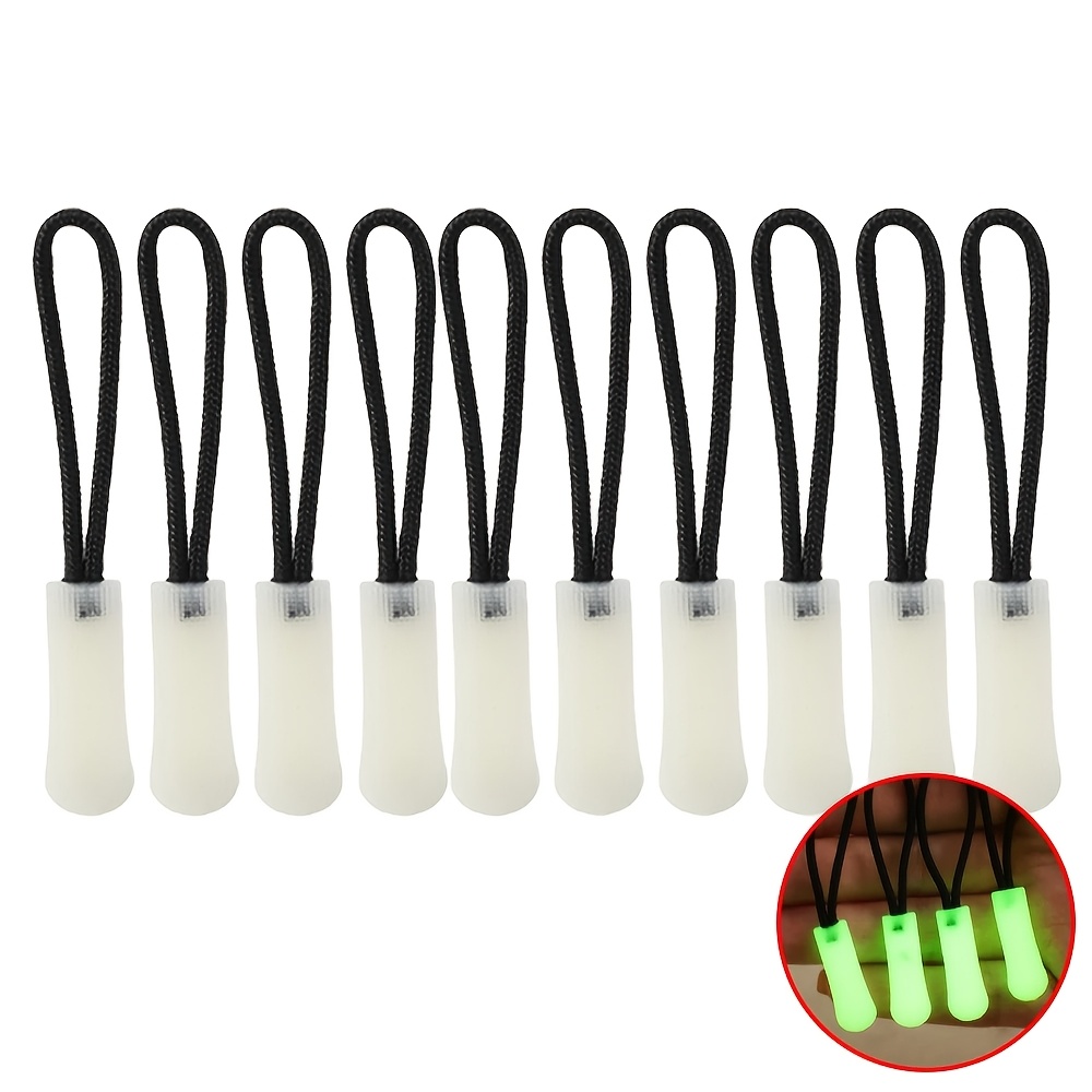 TEMU Lot de 10 cordons de traction fluorescents en résine de 60 mm, cordon de traction, remplacement, réparation. Accessoires de fermeture éclair