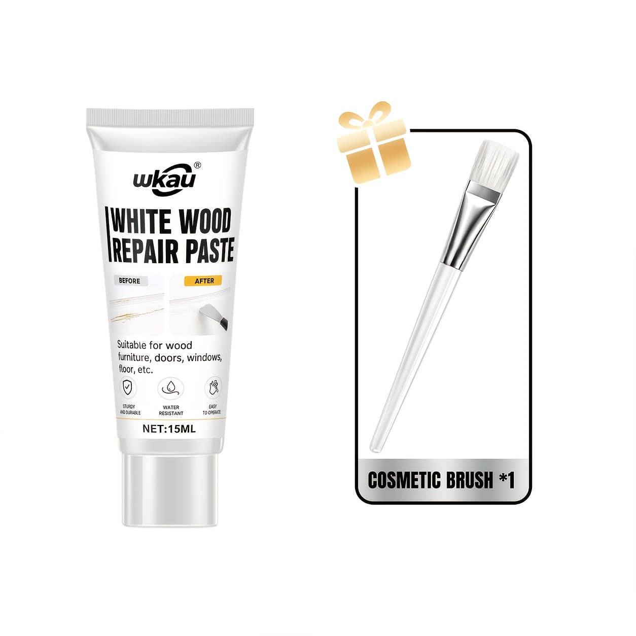 TEMU Instant Furniture Restorer Paste - Upgraded White Wood Repair Cream For , Peeling & Discoloration, All-surface Filler For Indoor Wooden Fixtures