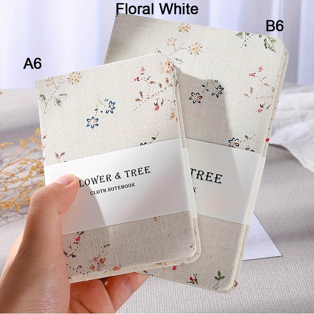 E-shop Premium Leinenbezogenes B6/A6 Hardcover-Tagebuch - 264 Seiten, 100gsm Hochwertiges Papier, Innentasche, Lebensbaum-Design