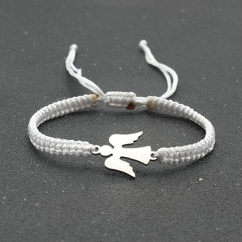 Image of Handcrafted Stainless Steel Little Bracelet - Adjustable Red Rope, Charm For Women, Perfect Mother's Day Gift