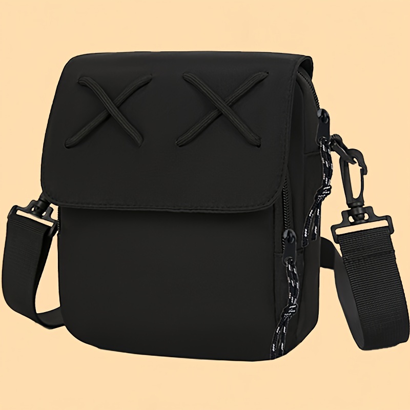 

Street Style Black Nylon Shoulder Bag With Adjustable Strap And Tassel Details - Perfect For Daily Commute