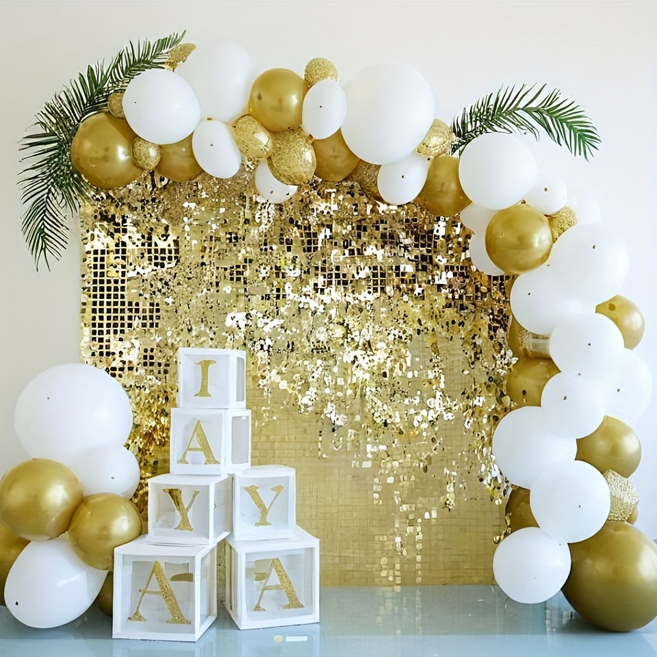 

Gold Shimmer Wall Backdrop, 24pcs Square Sequin Shimmer Backdrop Panel, Photo Backdrops For Birthday, Anniversary, Wedding, Graduation & Bachelorette Party Decoration