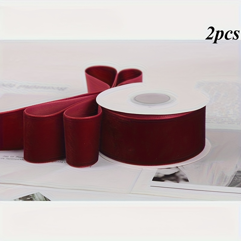 2 Pieces Of Velvet Ribbon, Measuring 4.5 Yards By 1.77 Inches, Perfect For Handmade Gift Bows, Flower Packaging, Christmas Decorations, And Sewing Additions