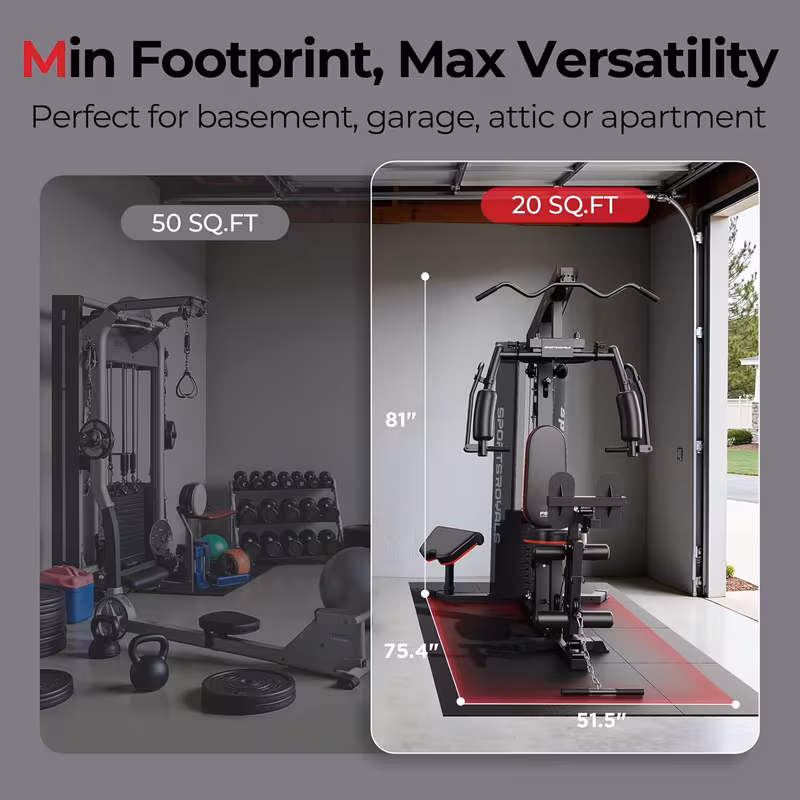 multifunctional for home gym equipment 150lbs weight stack all in one workout machine 35 exercise functions with adjustable seat pulley system stable h base full body trainer for home garage apartment without battery Product details 4