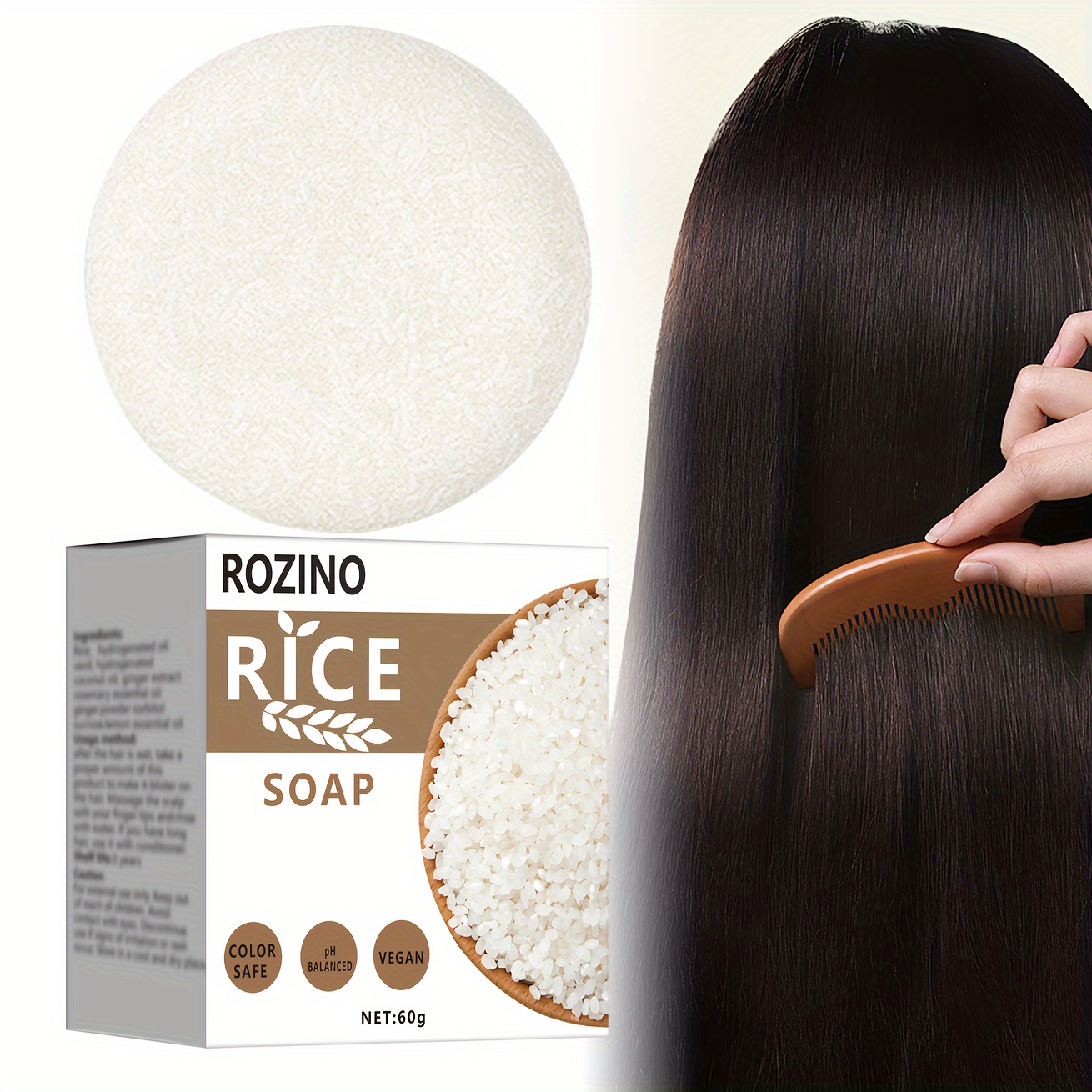 

Rice Shampoo Soap, Oil Control Shampoo Cake, Silicone-free Shampoo Soap For All Hair Types