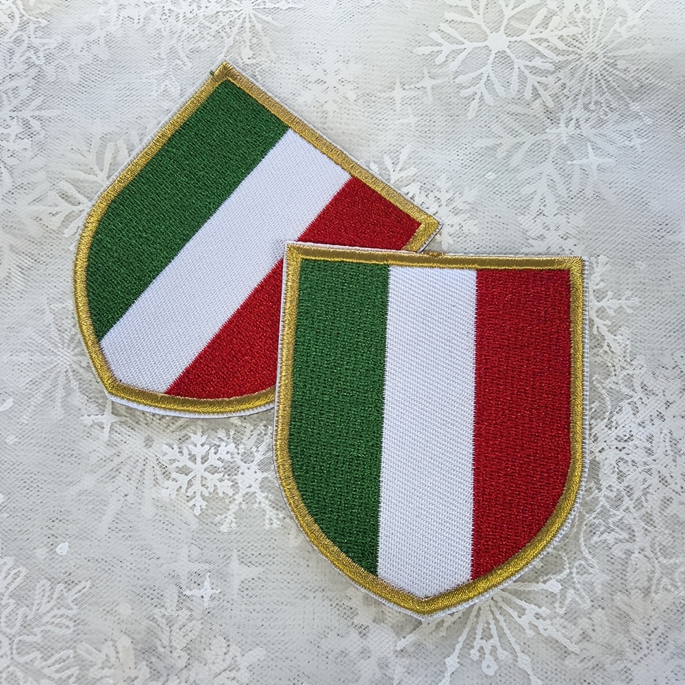 TEMU 2pcs Embroidered Italy Patches, Ironed/stitched On, Adhesive Backing, Garment Hole Decoration Additions