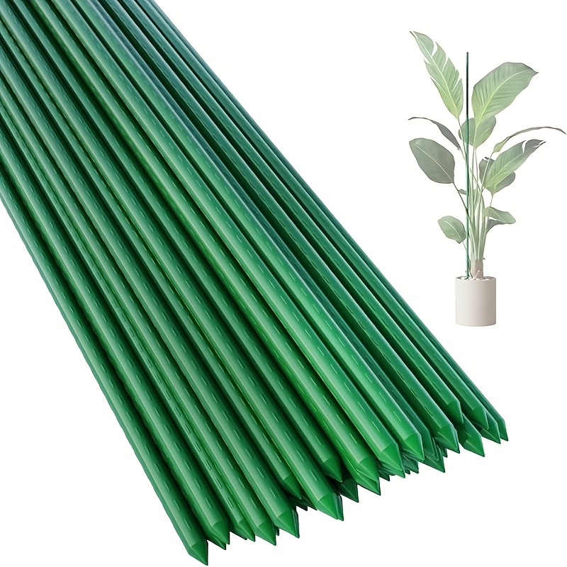 9 Robuste Metall Kletterpflanzenstützen, 8 mm Durchmesser, grün lackierte Kunststoffbeschichtete Stahlstäbe, stabile und flexible Weinreben Blumenstützen, Outdoor Garten Zubehör