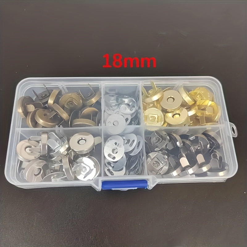 TEMU Ensemble de boutons magnétiques dorés/colorés, idéal pour les portefeuilles et sacs couture, 4 couleurs disponibles, taille 14mm/18mm, parfait