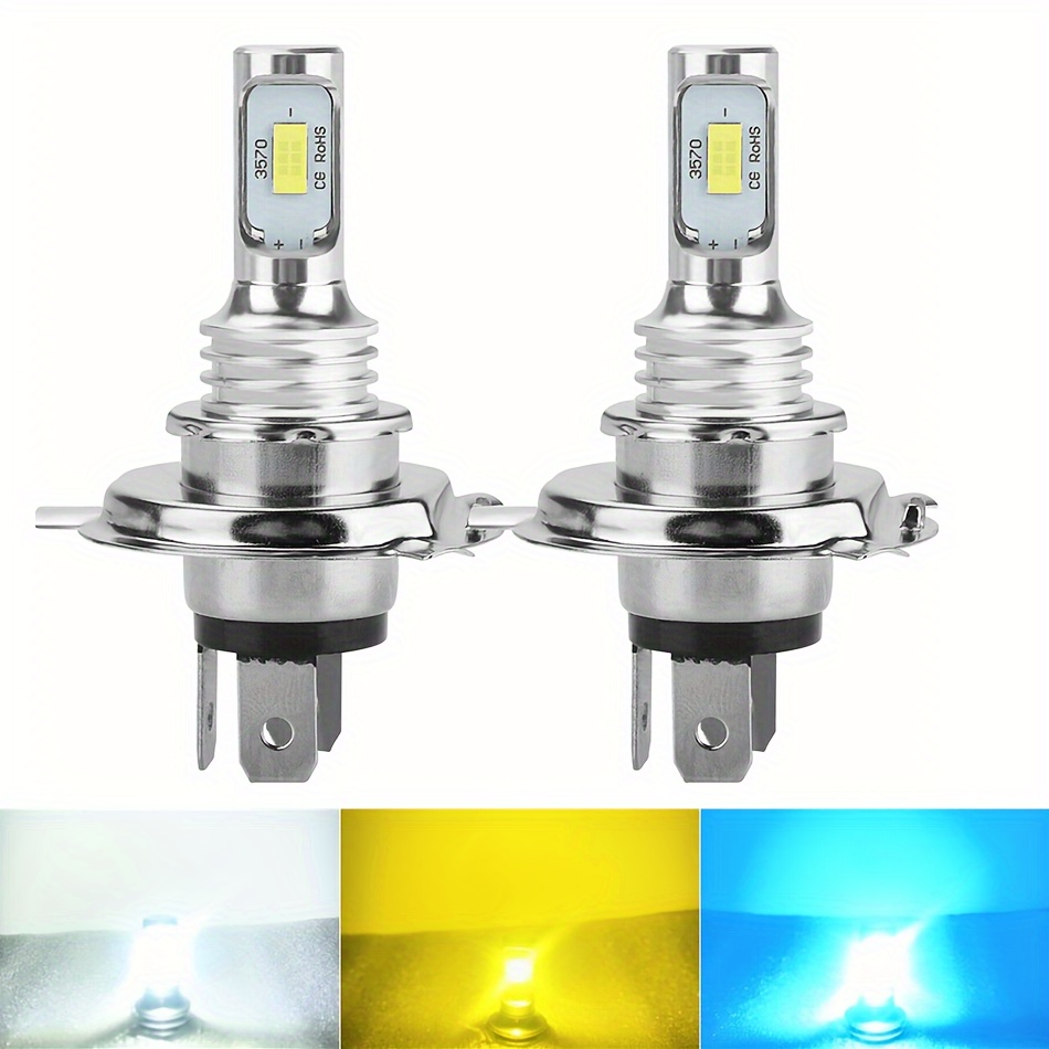 Bombillas LED H4/9003/HB2, 24000LM 800% de brillo, bombillas LED para haz  alto/o 6000K blanco, ventilador de refrigeración de luz LED 9003