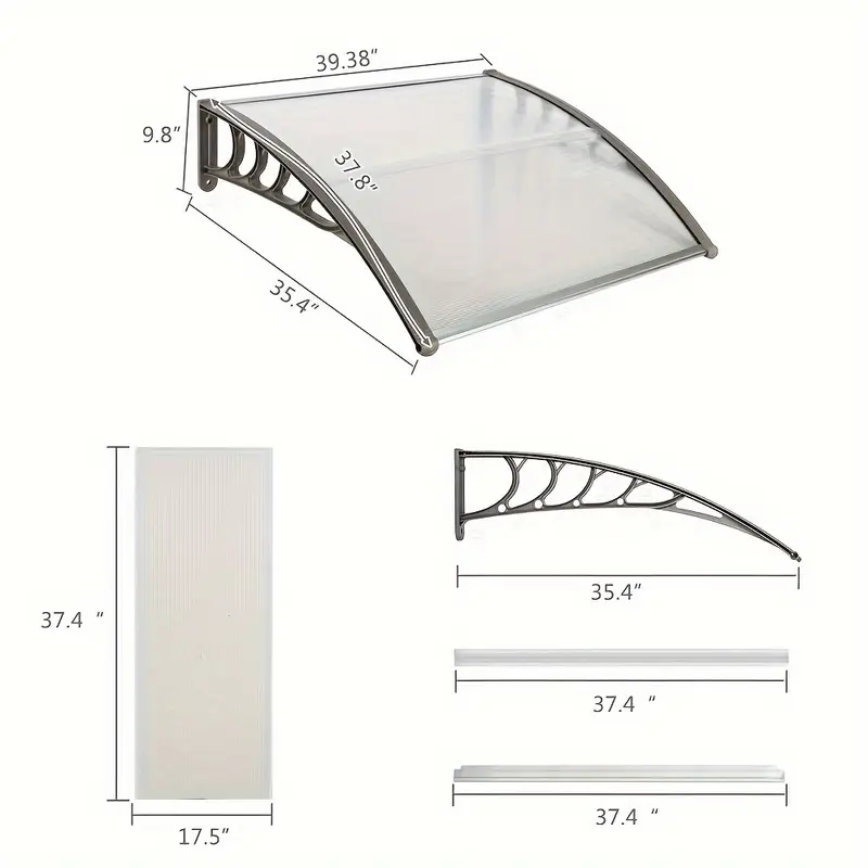 X 38 household Application Door Window Rain Cover Eaves Gray Temu X 38 household application door window rain cover eaves gray temu