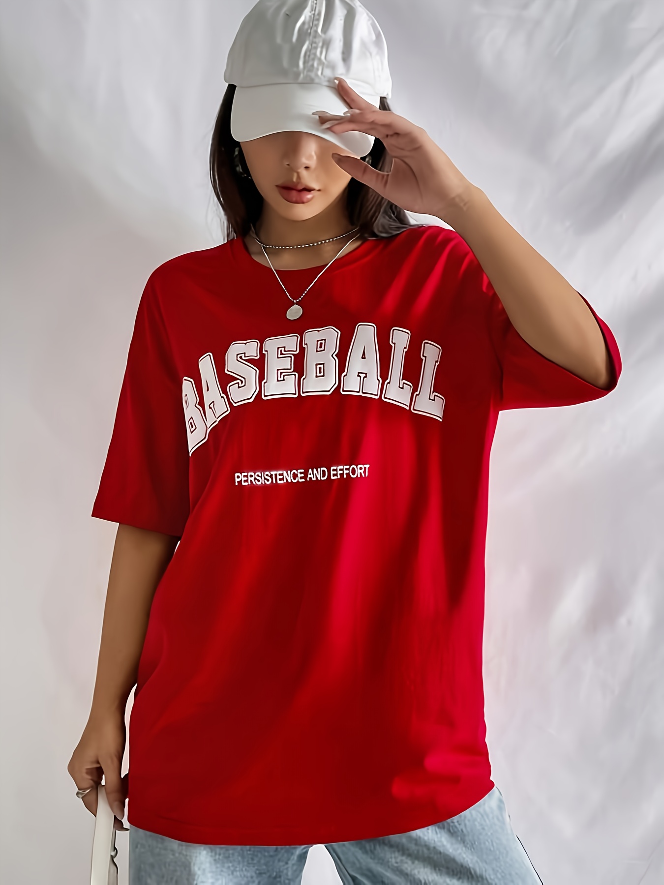 Letter Print Crew Neck T-Shirt Casual Short Sleeve T-Shirt For Spring & Summer Women's Clothing