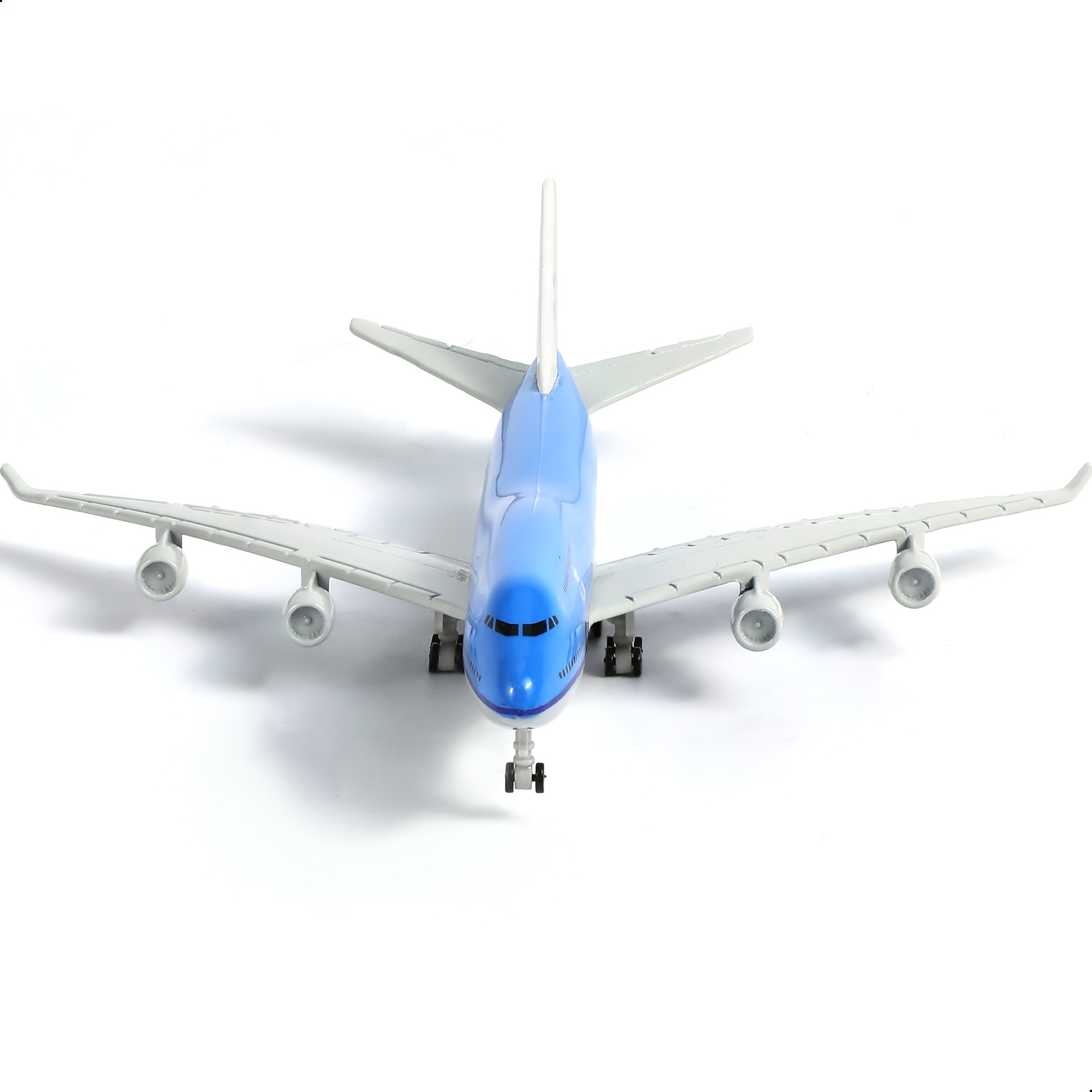 Image of 1:400 B747 Plane Model With Wheels & Stand, 16cm Sky Blue Airliner, Elegant Gift Box, High-quality And Details, European Travel Souvenir, Desktop Diorama Centerpiece, Ideal Gift For