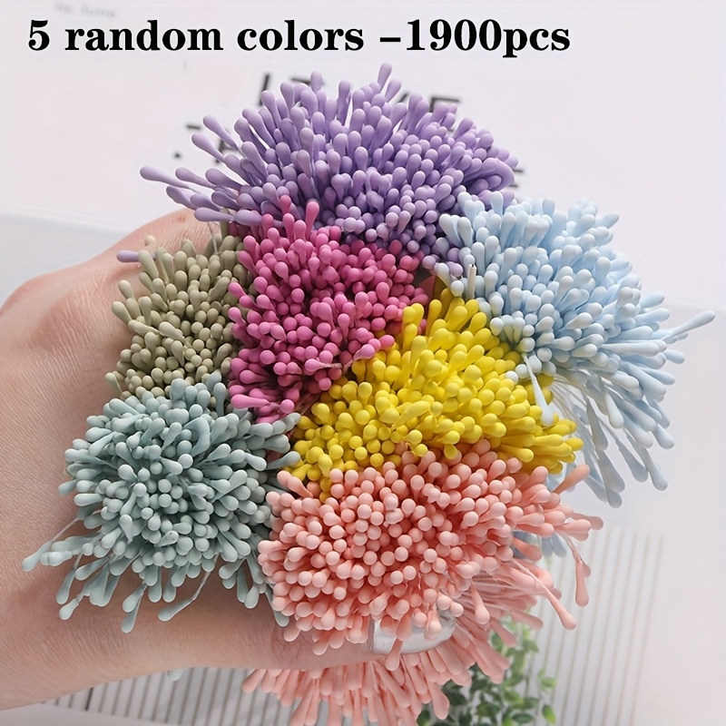 E-shop 1900 Stück Matte Exquisite Simulationsblumenkern, Staubgefäße, Blumenmitte, Handgefertigtes Materialpaket, Haarnadel,