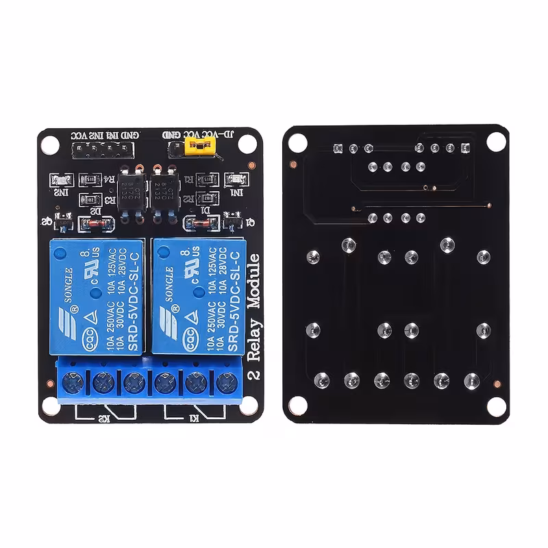 2 יחידות 5v 2-ערוצים מודול לוגיקת ממסר שחור עם אופטו-קאופלר לוח הרחבה טריגר רמה נמוכה תואם ל-8051, avr, pic, dsp, arm, , לוגיקה ttl וכו פרטי מוצר 3