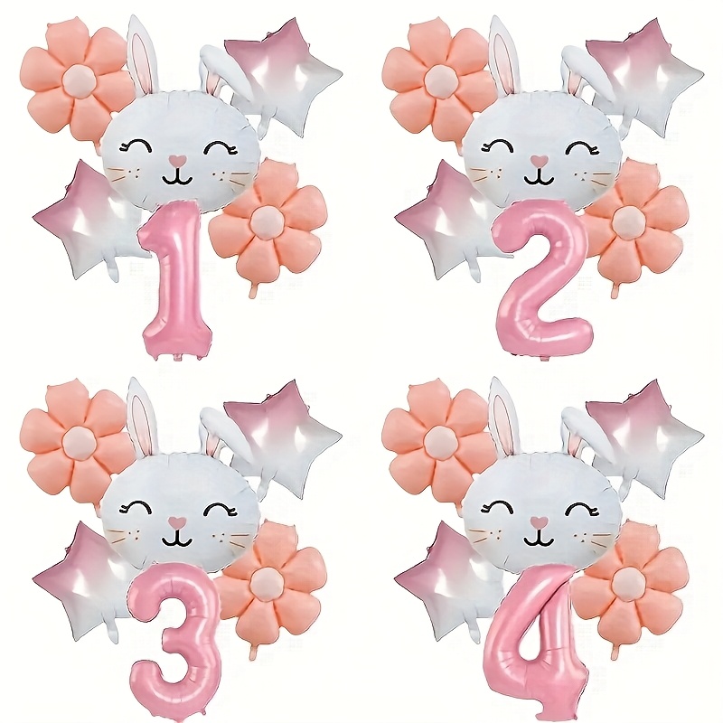 

Pink Theme Balloon Set 32 Inch Pink Rabbit Aluminum Foil Balloon Easter Party Birthday Party Decorations